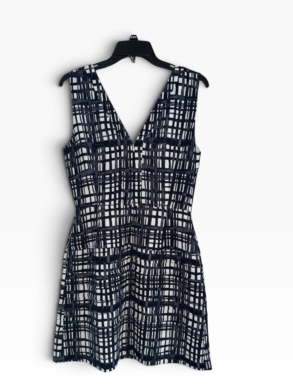 Madewell V-Neck Midnight Dress in Brushstroke Plaid size 6